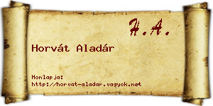 Horvát Aladár névjegykártya